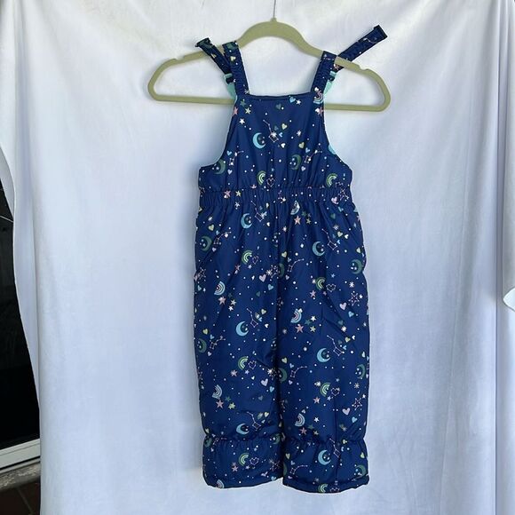 London Fog Girls Snow Pants Ski Bibs Size 4T Blue Stars - Picture 6 of 7